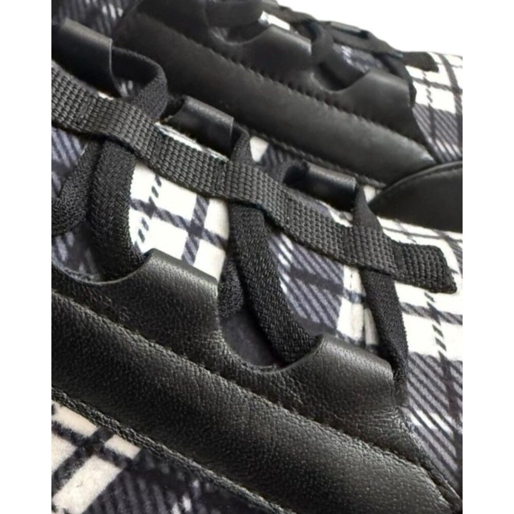 Linea Paolo Rowen Black Plaid Platform Slip On Sneakers - Picture 3 of 7